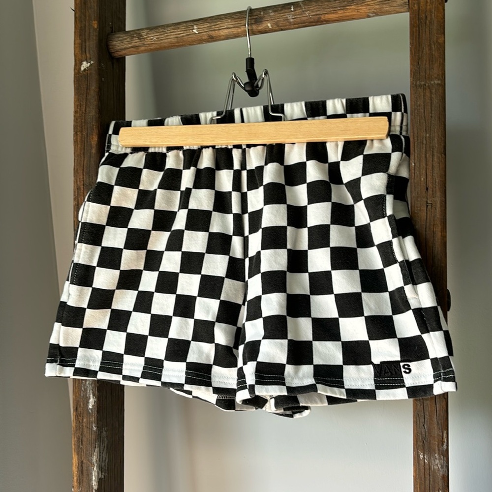 Vans knit checkered shorts with pockets size small